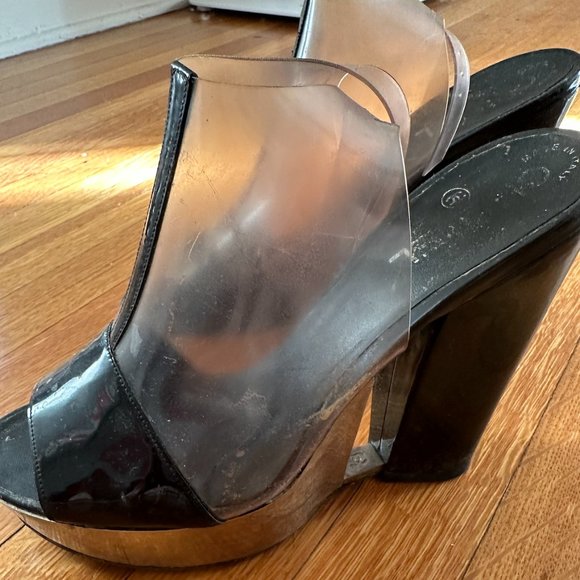 SOLD Authentic Chanel Platform PVC Heels 38.5 - Picture 5 of 6
